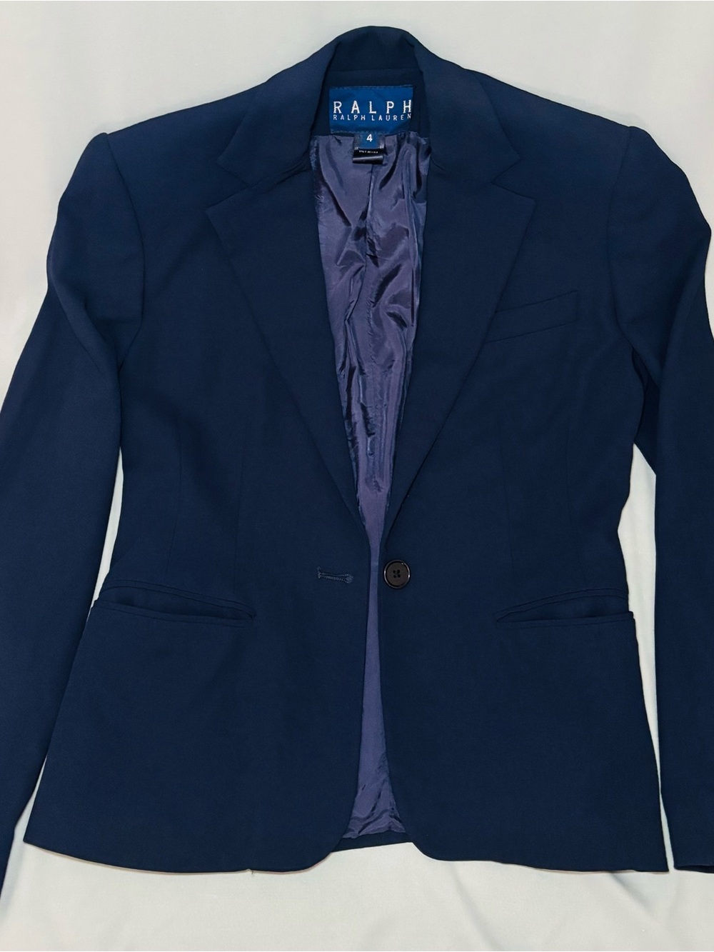 RALPH by Ralph Lauren Navy Blazer Single-Button Tailored Jacket-women